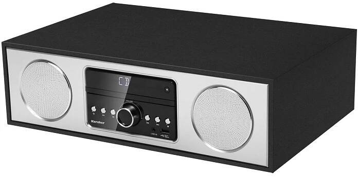 Karcher DAB 4500CD 866596 stolní rádio, FM, AUX, CD, USB, Bluetooth, černá, stříbrná