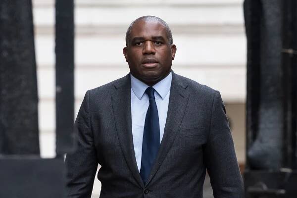 David Lammy, Secretary of State for Foreign, Commonwealth and Development Affairs, arriving at a Cabinet meeting.