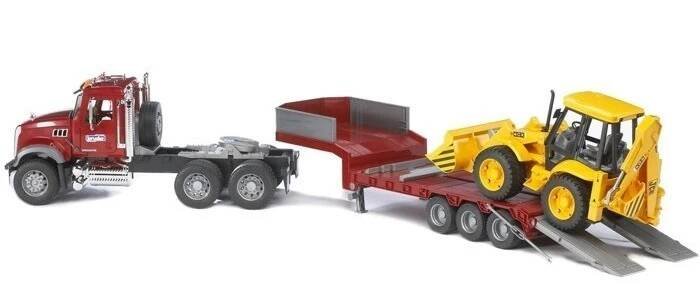 Bruder 2813 MACK GRANIT návěs a bagr JCB 4CX