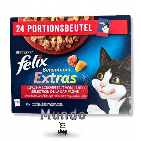 Mokré krmivo pro kočky Felix mix chutí v sadě 24 ks