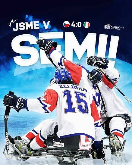Češi jasně porazili Italy 4:0 a v semifinále se opět utkají s Kanadou - Český para hokej
