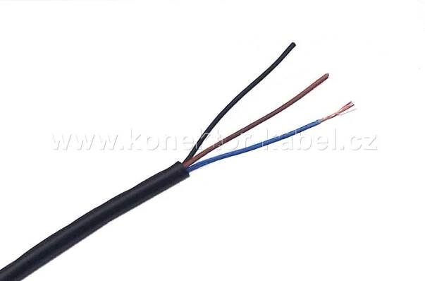 LIYDY 3x0,09 mm2, nestíněný, OD 2,4 mm, černý, PUR