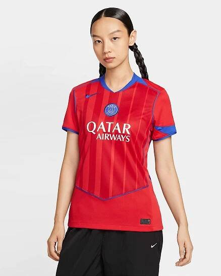 Replika pánského třetího fotbalového dresu Nike Dri-FIT Total 90 Paris Saint-Germain 2025/26 Stadium - Global Red/Sport Red/Hyper Royal