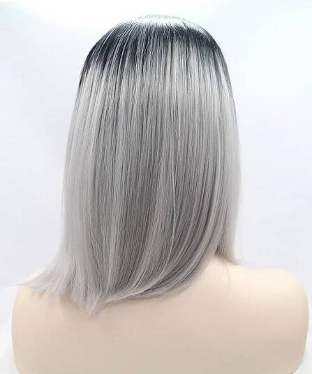 CARA 1B/Grey Ombre Wig Short Bob Wig Synthetic Wig - Carahair.com