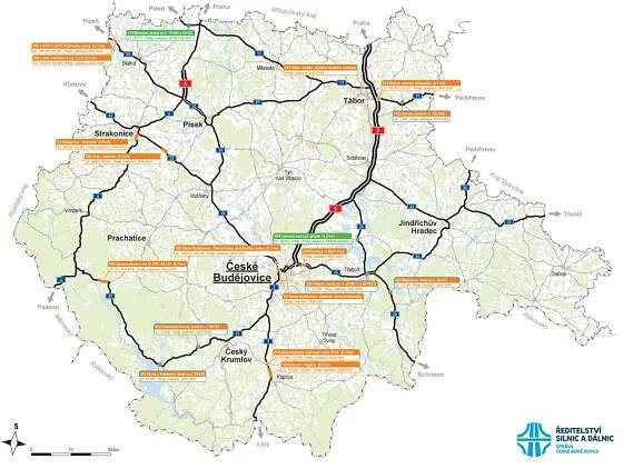 Přehled plánovaných oprav pro rok 2024 v Jihočeském kraji - Ředitelství silnic a dálnic s. p. pro Jihočeský kraj