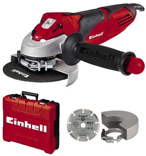 Úhlová bruska 230V 750W Einhell ø 125 mm + rukojeť + klíč na diax kotouče
