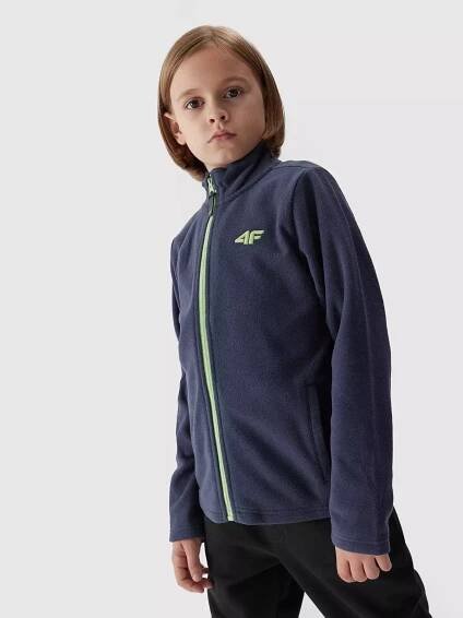 4F Chlapecká fleecová mikina navy 134, Tmavě, modrá