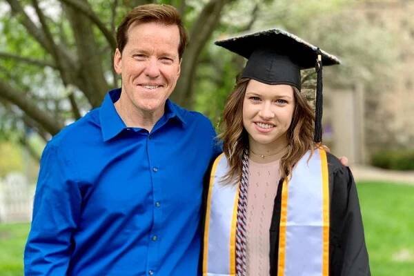 Jeff Dunham and his daughter Kenna Dunham in May 201 in Mount Vernon, Iowa.