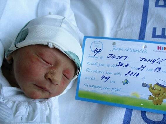 Josef Jonáš, 30. 8. 2021, Uničov, Nemocnice Břeclav, 2810 g, 49 cm