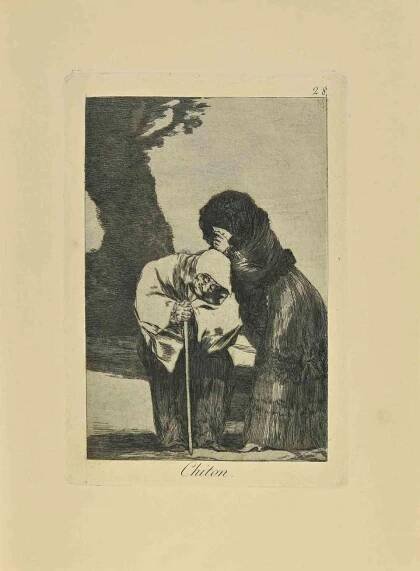 Francisco Goya - Hush (Chiton) - Etching by Francisco Goya - 1881