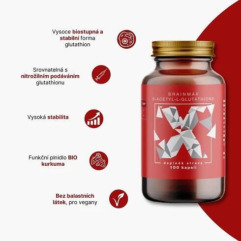 BrainMax S-Acetyl-L-Glutathione 100 kapslí