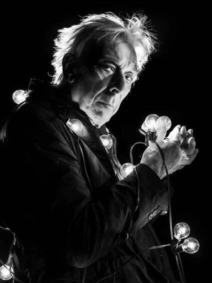 Portrait of John Cale in his Los Angeles studio.