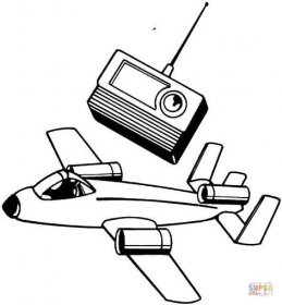 Letadlo a rádio přijímač omalovánka