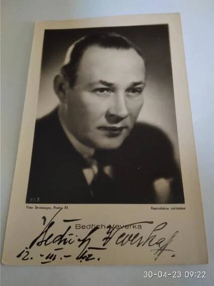autogram Bedřich Veverka - Ostatní sběratelské předměty
