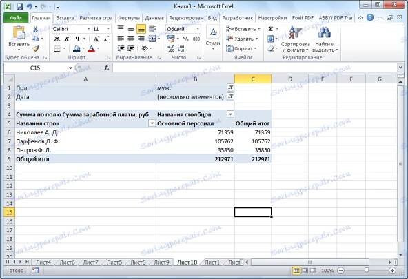 Změna kontingenční tabulky v aplikaci Microsoft Excel