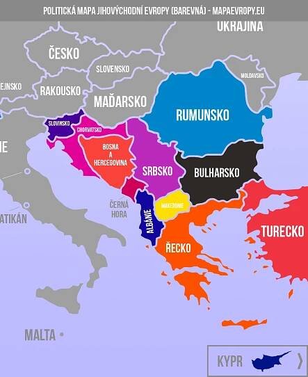 Mapa jihovýchodní Evropy