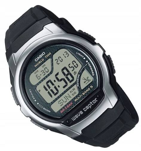 Pánské hodinky na černém řemínku Casio Wave Ceptor WV-58R řízené rádiem