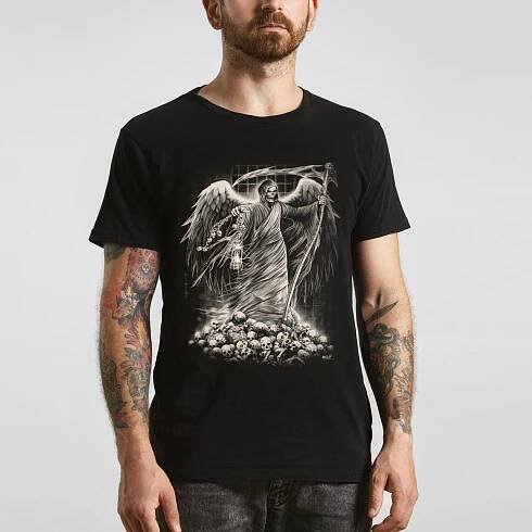 Černé tričko značka Wild Anděl Strážce kobky Gothic motiv vel. XL