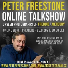 PETER FREESTONE - ONLINE TALKSHOW/INCLUDING UNSEEN PHOTOGRAPHS OF FREDDIE MERCURY/ -Livestream ČR