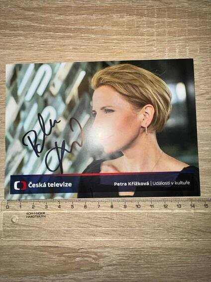 PETRA KŘÍŽKOVÁ ČESKÁ TELEVIZE ORIGINÁL AUTOGRAM S FOTOGRAFIÍ