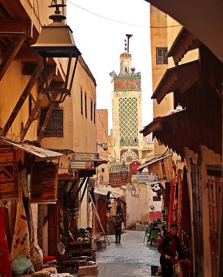 Chrabliyine Mosque Minaret, Fez Medina, Fez, Morocco
