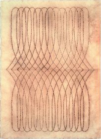Automatic Writing 012, 2001, 10.5 x 7.5  inches, powdered pigment on linen