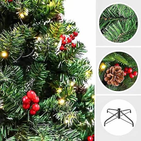 Umělý vánoční stromek se 180 LED, teplá bílá, 150 cm Značka žádná značka