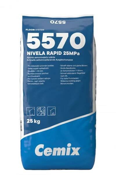 Cemix 5570 Rychlá samonivelační stěrka NIVELA RAPID 25 MPa 25 kg (PE) nakoupit u OBI