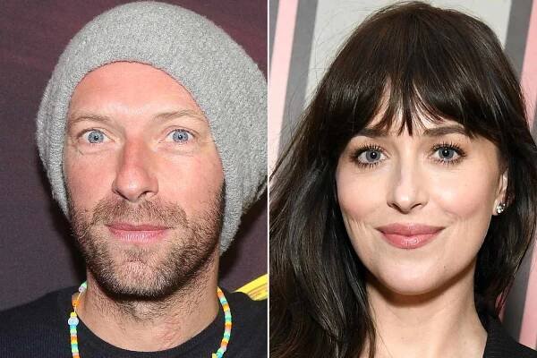 Chris Martin and Dakota Johnson 