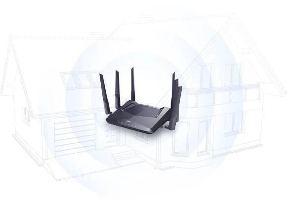 D-Link DIR-X5460 router zapojený do sítě Gigabit Ethernet Černá