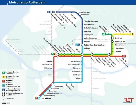 Rotterdam podzemní mapa