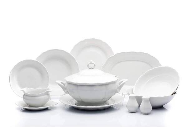 Jídelní souprava, český porcelán, Verona, 26 d., bílá, G. Benedikt