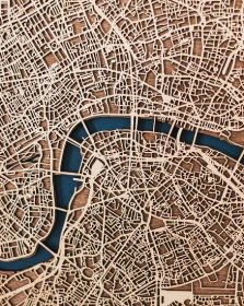 Dřevěná 3D Mapa Města - Londýn, UK