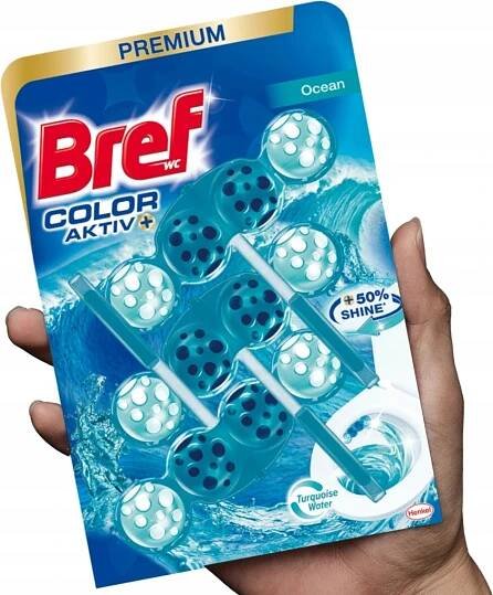 Bref Color Aktiv tuhý WC blok Ocean 3 x 50 g
