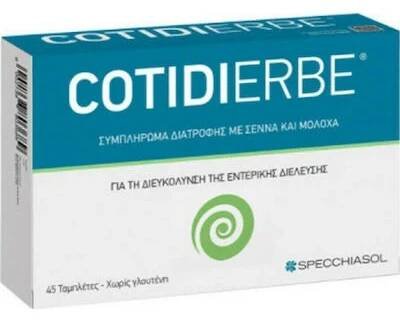 SPECCHIASOL COTIDIERBE Συμπλήρωμα Διατροφής Για Την Αντιμετώπιση της Δυσκοιλιότητας 45 Δισκία