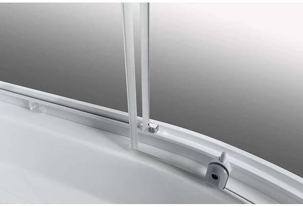 Aqualine AIGO čtvrtkruhový sprchový box 900x900x2040 mm, bílý profil, čiré sklo YB93