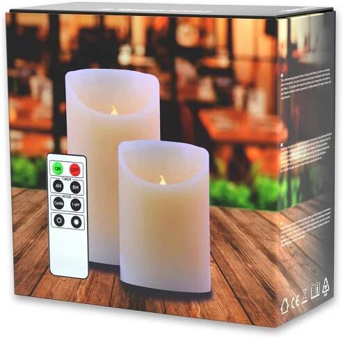 Adventní LED svíčky z pravého vosku s dálkovým ovládáním - 2ks
