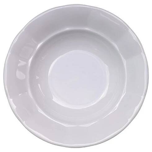 Talíř hluboký Benedikt bílý, nedekorovaný průměr 24cm - Crystal Porcelan