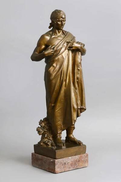 JOSEF V. MYSLBEK (1848 Prag - 1922 ebenda) Bronzefigur "Devotion" ("Oddanost")