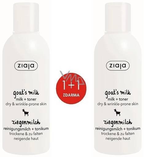 Ziaja Kozí mléko 2v1 pleťové mléko a tonikum na suchou pleť 2 x 200 ml, duopack - VMD drogerie a parfumerie