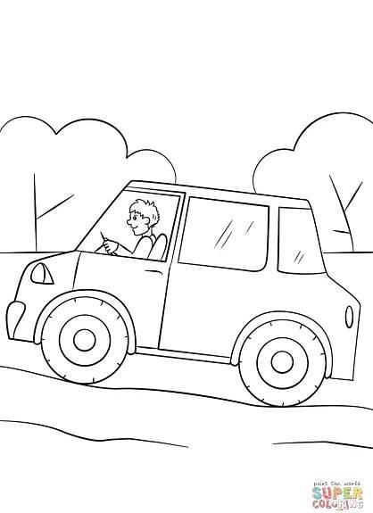 Kreslené auto omalovánka | Omalovánky k Vytisknutí Zdarma