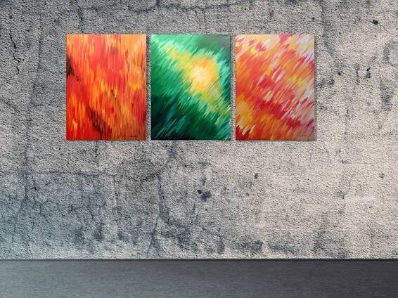 Triptych - (3 panels) 61 cm x 45 cm (24" x 18") ea.