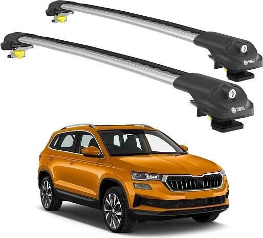 TURTLE STŘEŠNÍ NOSIČ AIR-1 SKODA KAROQ ALL 2017 - 2024 Raised Rails, Silver