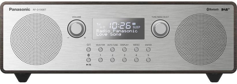 Panasonic RF-D100 rádio DAB-FM (podporuje různé zdroje hudby: FM, Bluetooth, DAB/DAB+ a AUX-IN, reproduktory s plným rozsahem 6,5cm), černá a stříbrná - Značkový obchod Panasonic