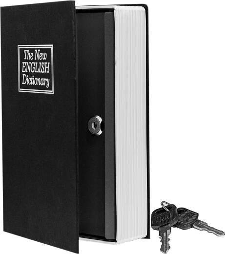 Peněžní schránka Book Safe Skrytá v brožuře Dummy Money Safe s klíčem Secret Safe Dictionary Black Retoo
