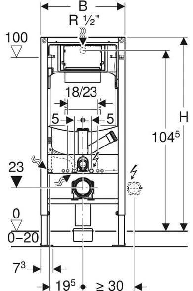 Geberit Duofix WC modul s nádržkou 12 cm a odsáváním zápachu, 111.367.00.5 | SENESI