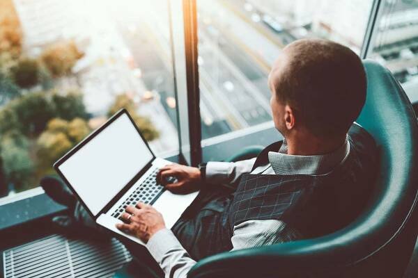 Man using computer