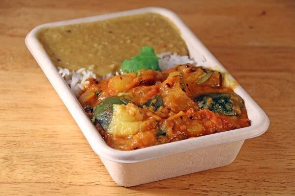 South Indian potato, spinach & eggplant cury