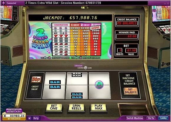 2 Times Extra Wild 888 Slot Main Screen Reels