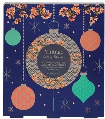 Vintage Cherry Blossom Adventní kalendář Sada 24 kosmetických přípravků na tělo